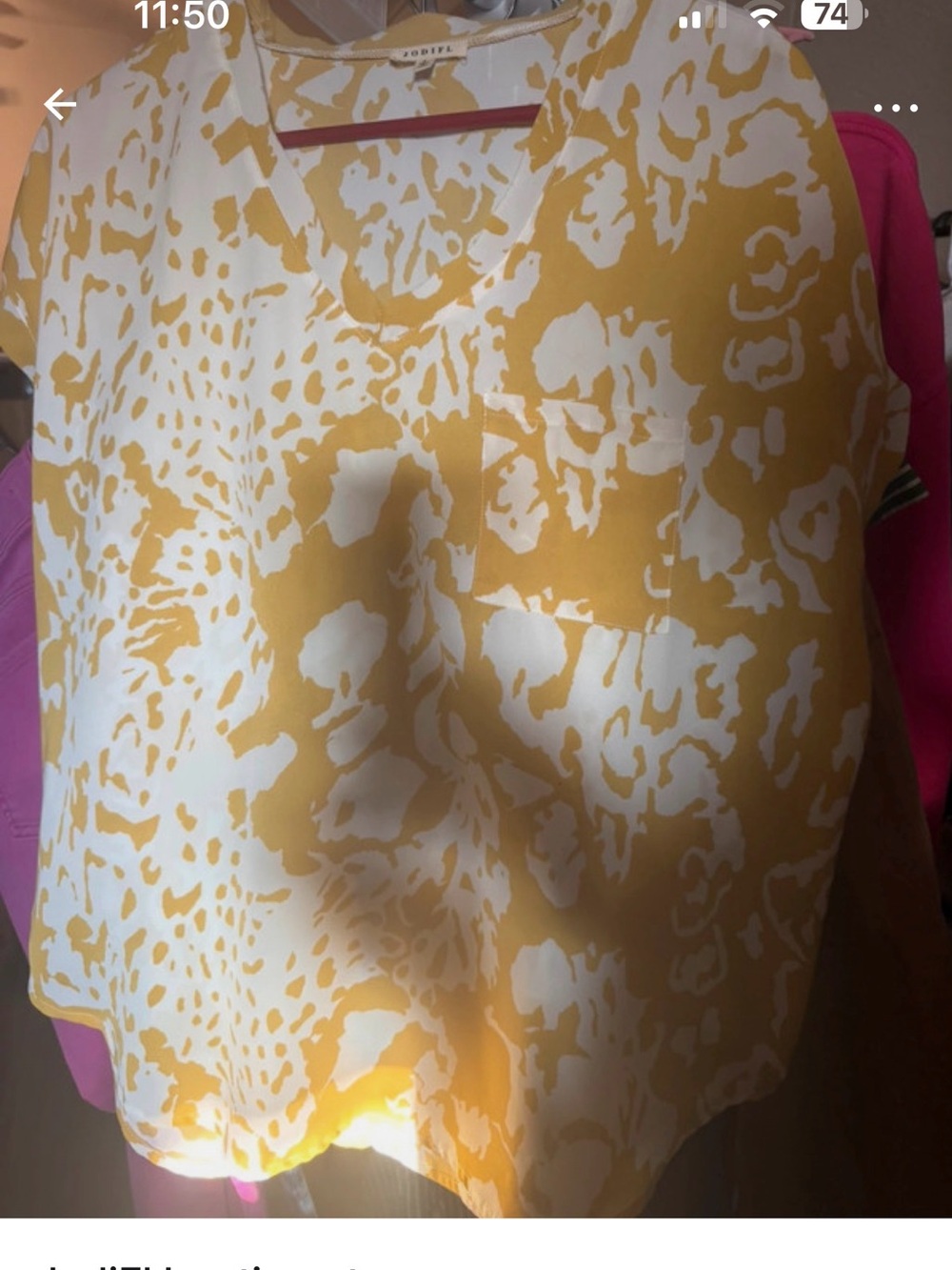 JODIFL Yellow and White Sleeveless V-Neck Blouse